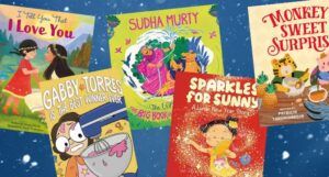 collage of five covers of children's books coming out December 2025